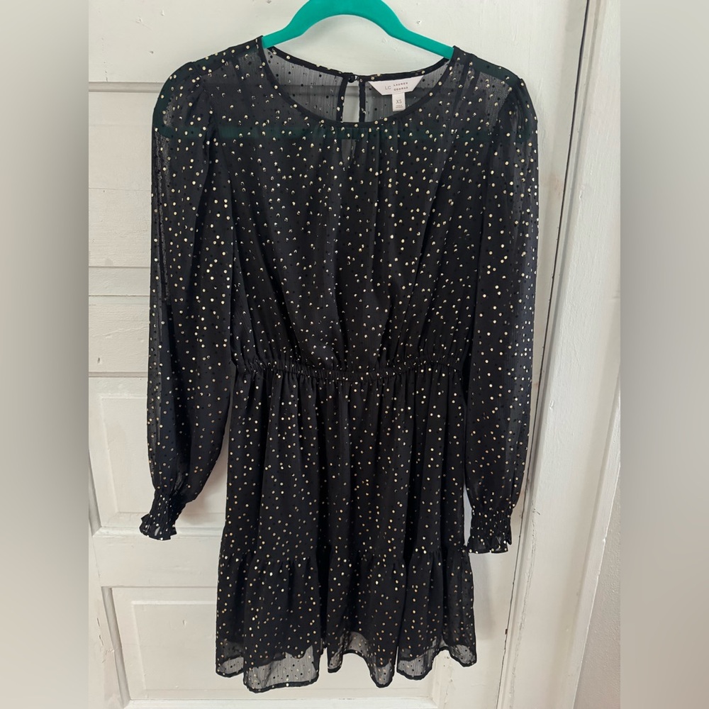 LC Lauren Conrad Black and Gold Dress Size XS
